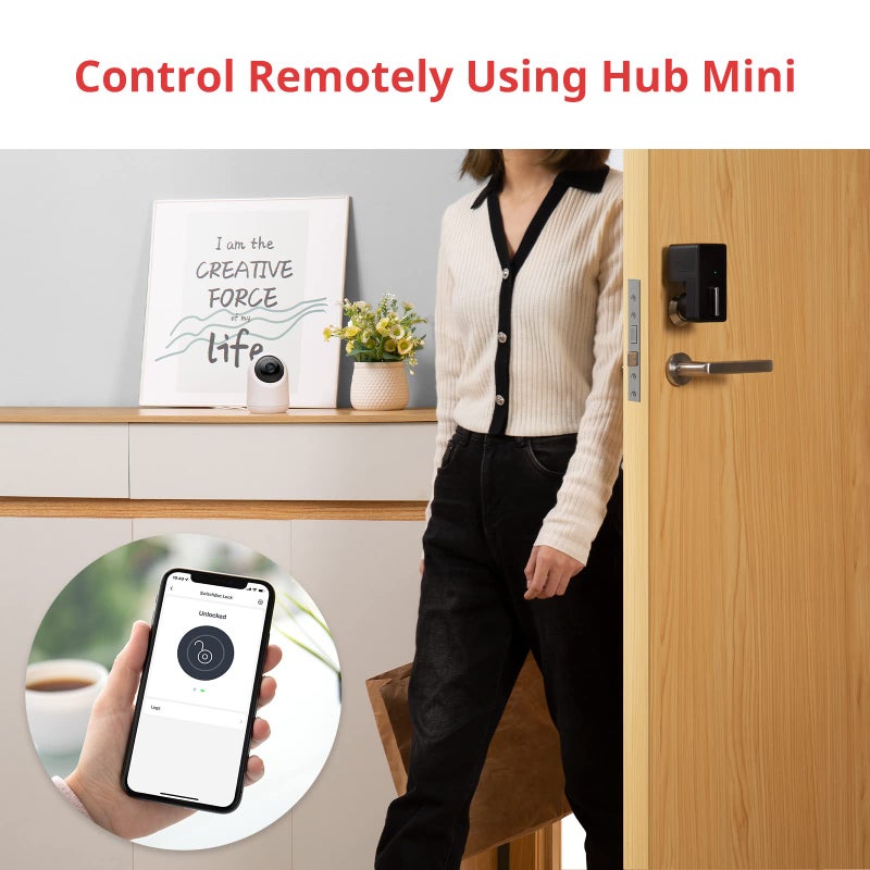 سويتش بوت SwitchBot Smart Lock Bluetooth Electronic Deadbolt قفل باب دخول بدون مفتاح للباب الأمامي متوافق مع جسر WiFi (يُباع بشكل منفصل) يناسب Deadbolt الحالي الخاص بك لتأجير العطلات عبر Airbnbs - Image 4